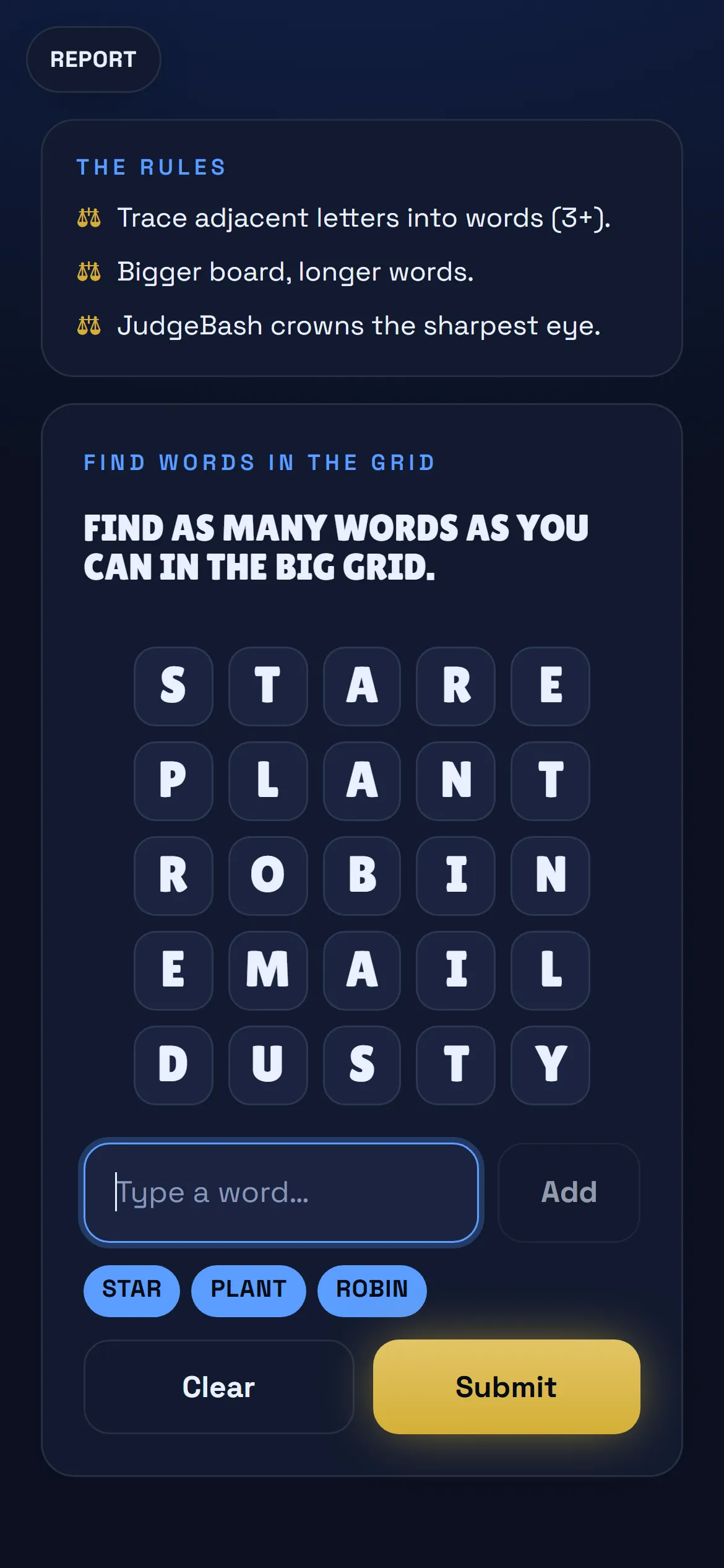 Big Boggle on a player's phone